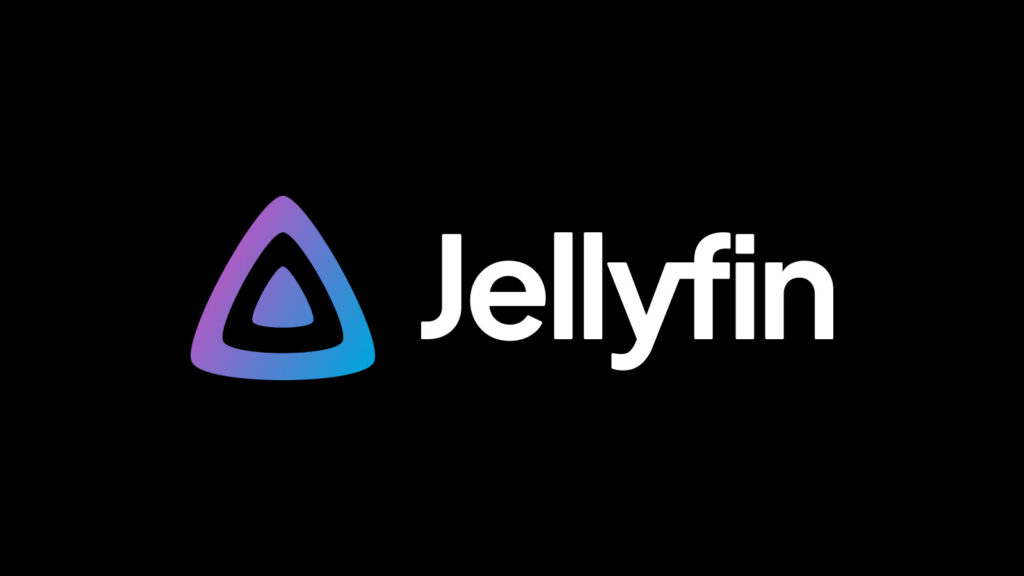 Das Logo von Jellyfin auf schwarzem Hintergrund