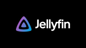 Das Logo von Jellyfin auf schwarzem Hintergrund